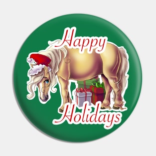 Happy Holidays Santa Pony Pin