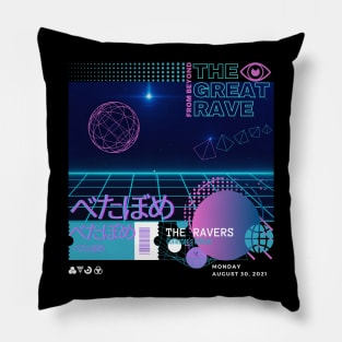 Techno Merch - The Great Rave - For Techno Music Lovers Pillow