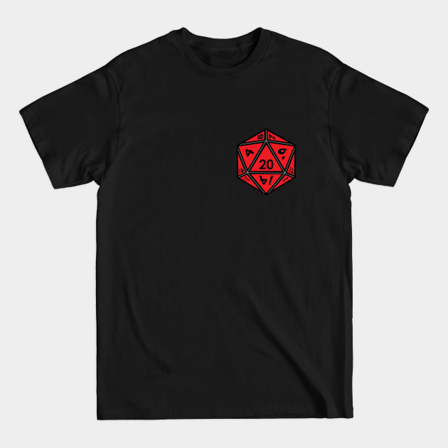 Discover (Pocket) Red D20 Dice (Black Outline) - D20 Dice - T-Shirt