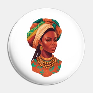 African Woman Pin