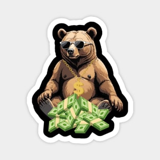 DOLLAR BEAR/MONEY LOVER Magnet