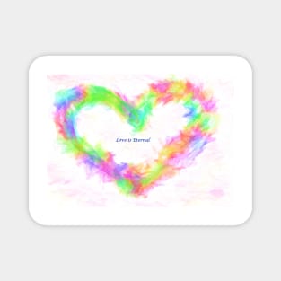 Rainbow Heart Love is Eternal Magnet