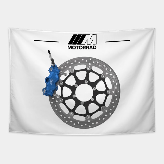 BMW M Disc Brake Logo Motorcycle Tee Tapestry by tushalb