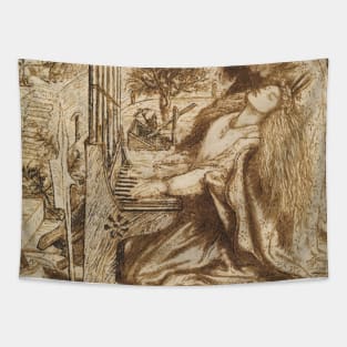 Design for Moxon's Tennyson - Saint Cecilia by Dante Gabriel Rossetti Tapestry