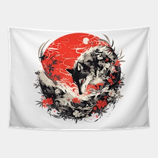 japanese wolf Tapestry