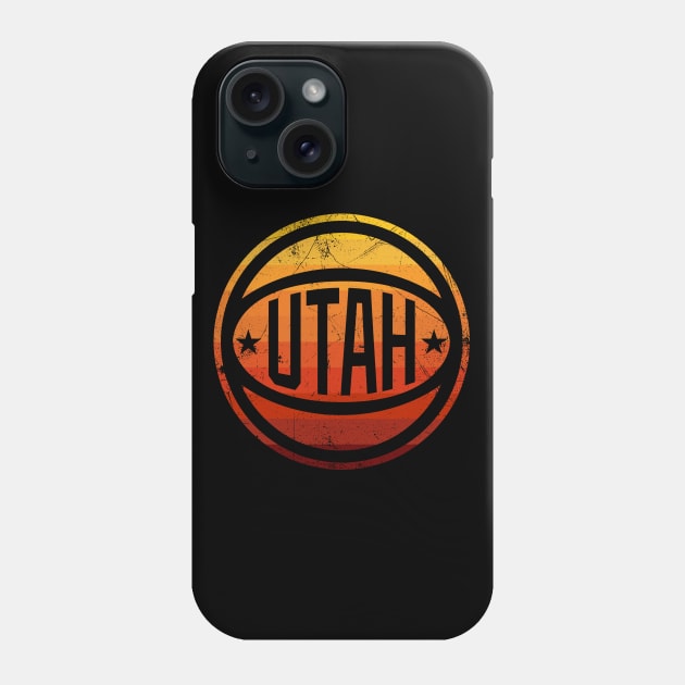 Utah Retro Ball - Sunset/Black Phone Case by KFig21