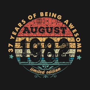 Born In August 1982 Vintage Shirt ,37th Years Old Shirts,Born In 1982,37th Anniversary 1982 Gift, T-Shirt