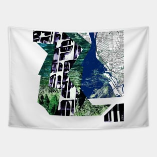 just the city in marvelous collage photo of ecopop Tapestry