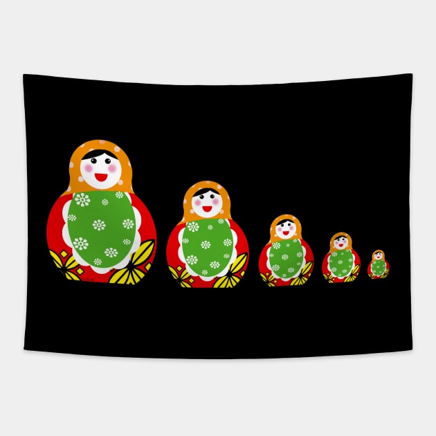 nesting dolls Tapestry by cartoonygifts