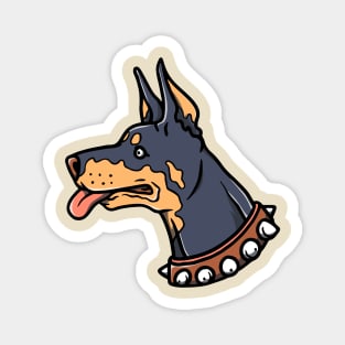 Hand drawn cute doberman illustration Magnet