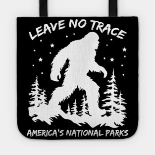 Leave No Trace America National Parks Shirt Funny Big Foot Gift For Men Wonen Tote