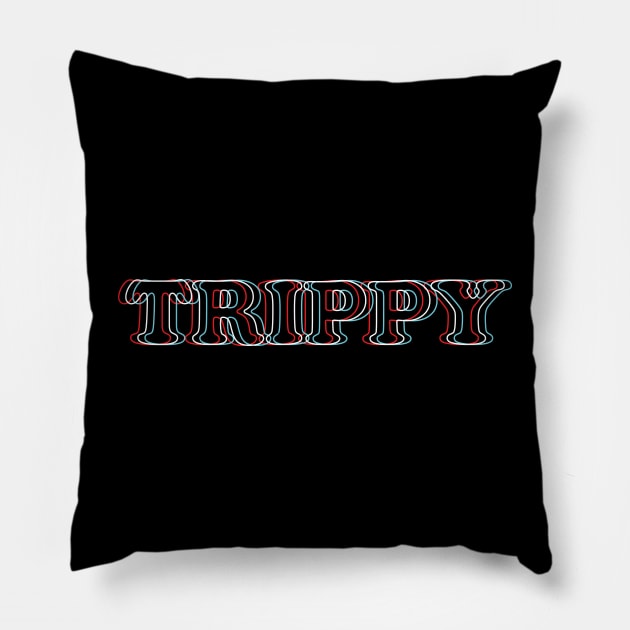 Trippy Text 3D Effect Pillow by inotyler