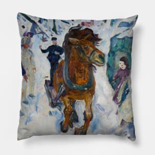 Galloping Horse by Edvard Munch Pillow