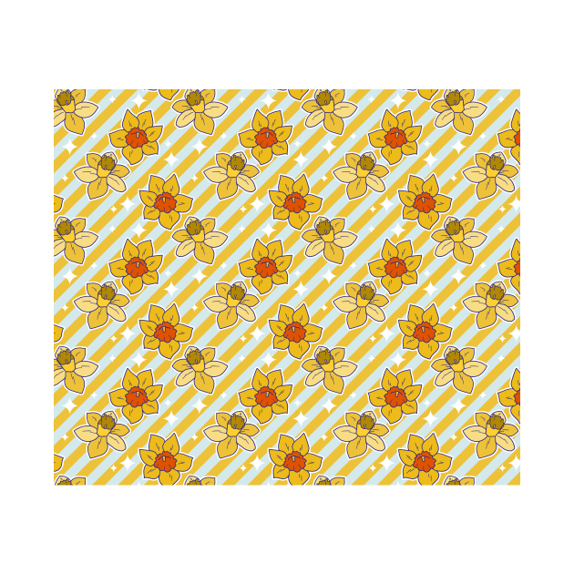 Daffodils Striped Pattern by saradaboru