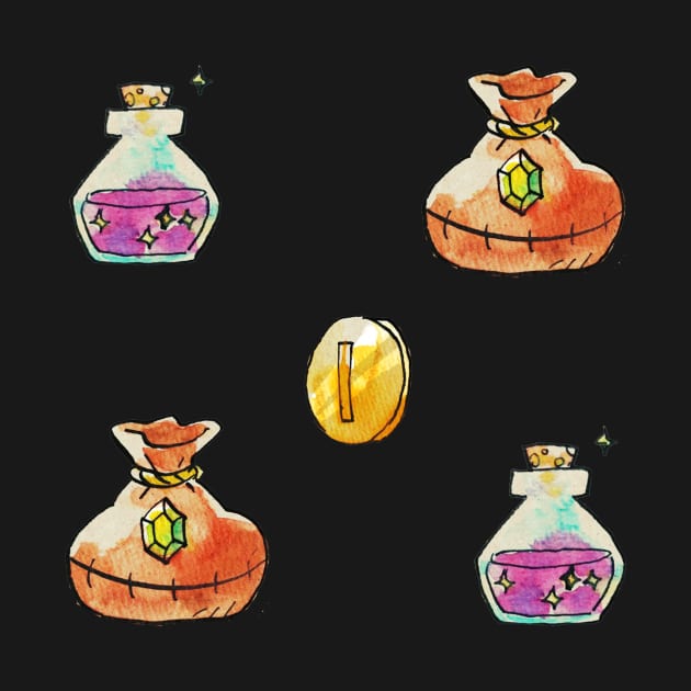 Potions and money by Schpog