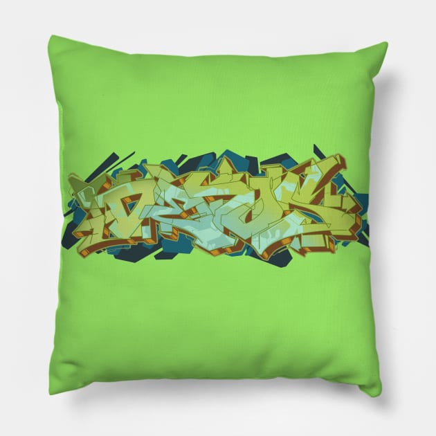 Dedos graffiti letters Pillow by Dedos The Nomad