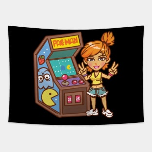 Retro Girl Arcade Tapestry