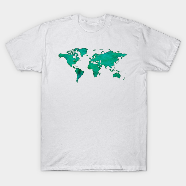 Discover Green World Map 01 - Green World Map - T-Shirt