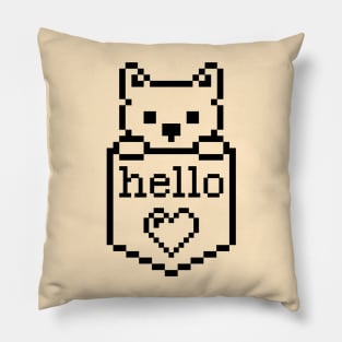 Puppy Dog In The Pocket / Hello sign / Perfect gift for every Kid Pillow