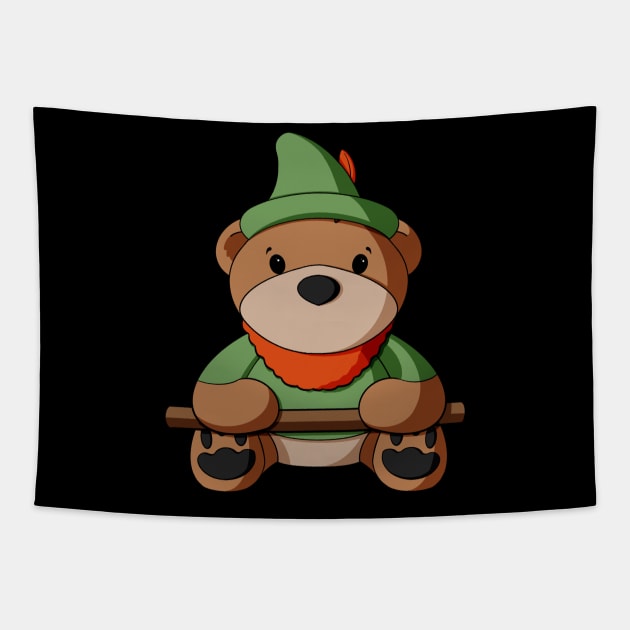 Little John Teddy Bear Tapestry by Alisha Ober Designs