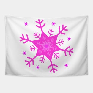 Pink Snowflake Tapestry