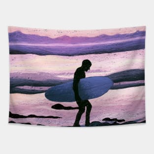 Surfing in Hawaii Tapestry