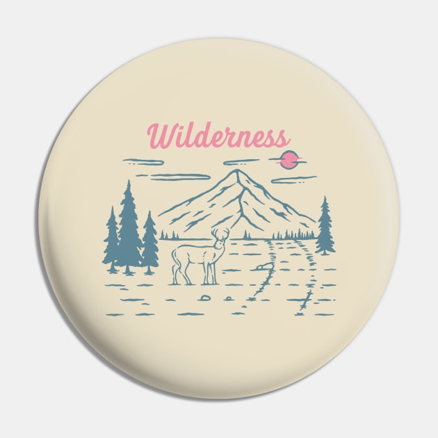 Deer Wilderness T-Shirt Pin by LukmannHak