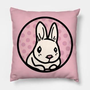 Easter Day Shy Cute Rabbit Wishes Happy Easter Christian Holiday (Pink) Pillow