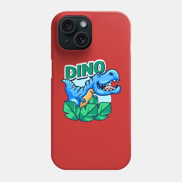 Cute Blue Little Dino Phone Case by Harrisaputra