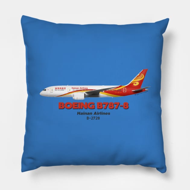 Boeing B787-8 - Hainan Airlines Pillow by TheArtofFlying