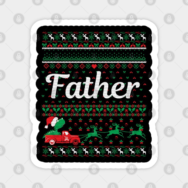 Father Christmas | Ugly Christmas Gifts for Fathers Magnet by Veronica Blend