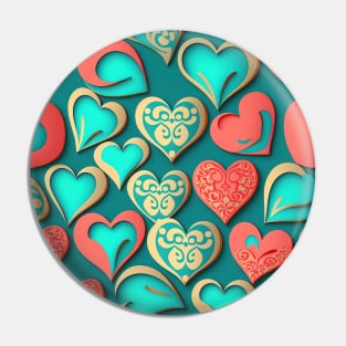 Valentine Heart Pattern Pin