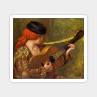 Young Spanish Woman with a Guitar by Pierre Renoir Magnet