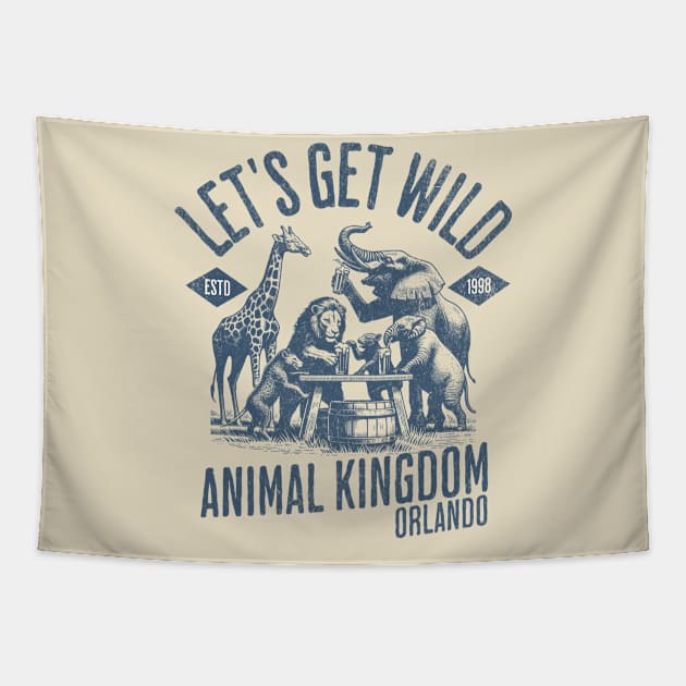 Let's Get Wild Animal Kingdom Orlando Florida Tapestry by Joaddo