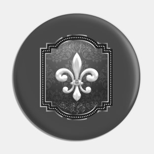 Fleur de lis on black victorian background Pin