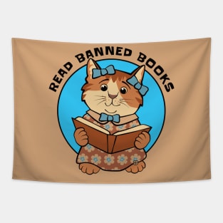 Read Banned Books Cute Kitten Tapestry