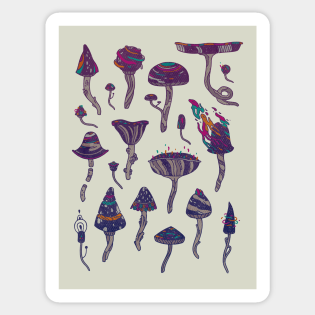 Magic Mushrooms - Mushrooms - Sticker