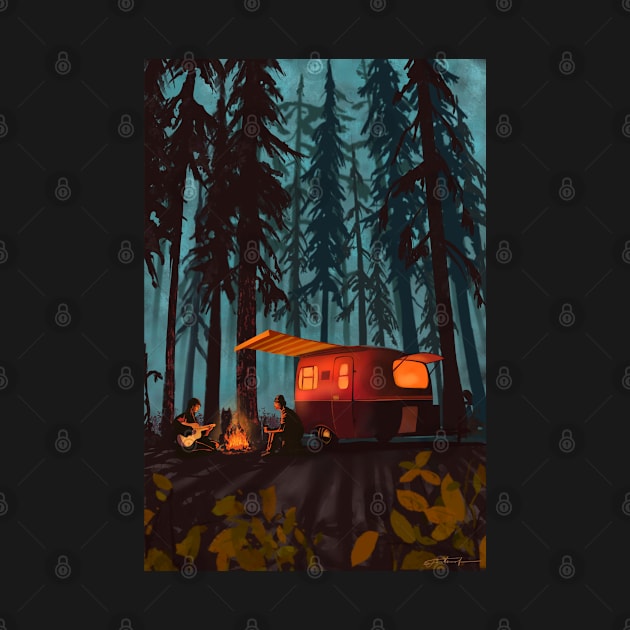 retro twilight camping by SFDesignstudio