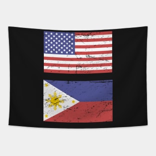 United States Flag & Philippines Flag Tapestry