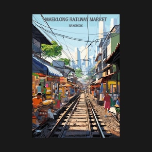 Maeklong Railway Market, Bangkok, Thailand, Travel Print, Travel Wall Art, Home Décor, Gift Art T-Shirt