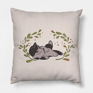 Cute Black and Grey Cat Pillow