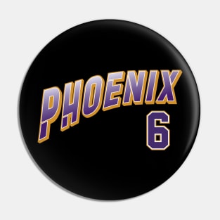 Retro Phoenix Number 6 Pin