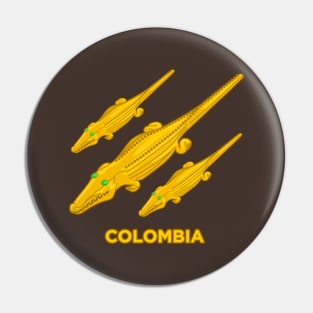 Ancient colombian indigenouts alligator Pin