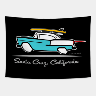 1955 Chevrolet Hardtop Coupe Santa Cruz California Gone Surfing Tapestry