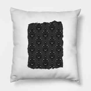 Haunted Mansion Wallpaper Satin Black #Bold Pillow