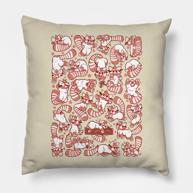 Red Panda spread Pillow by TechraNova