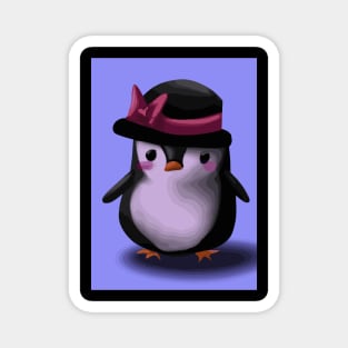 Penguin with Cute Pink Hat Magnet