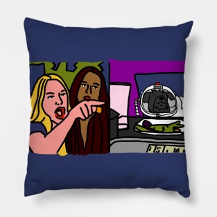 Woman Yelling at Cat Meme with Sci Fi Space Dog Pillow