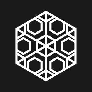 White Minimalist Geometric Glyph Mandala Sigil Rune 451 T-Shirt