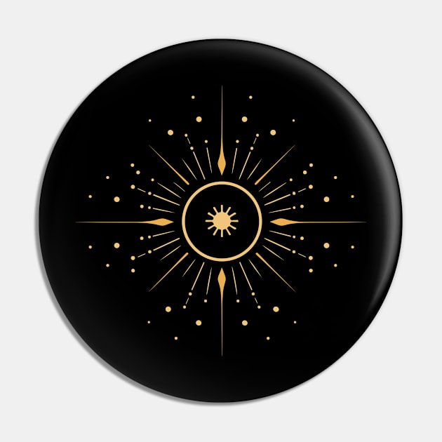 Elegant Supernova, Space Exploration Minimalist Art Pin by Moonfarer